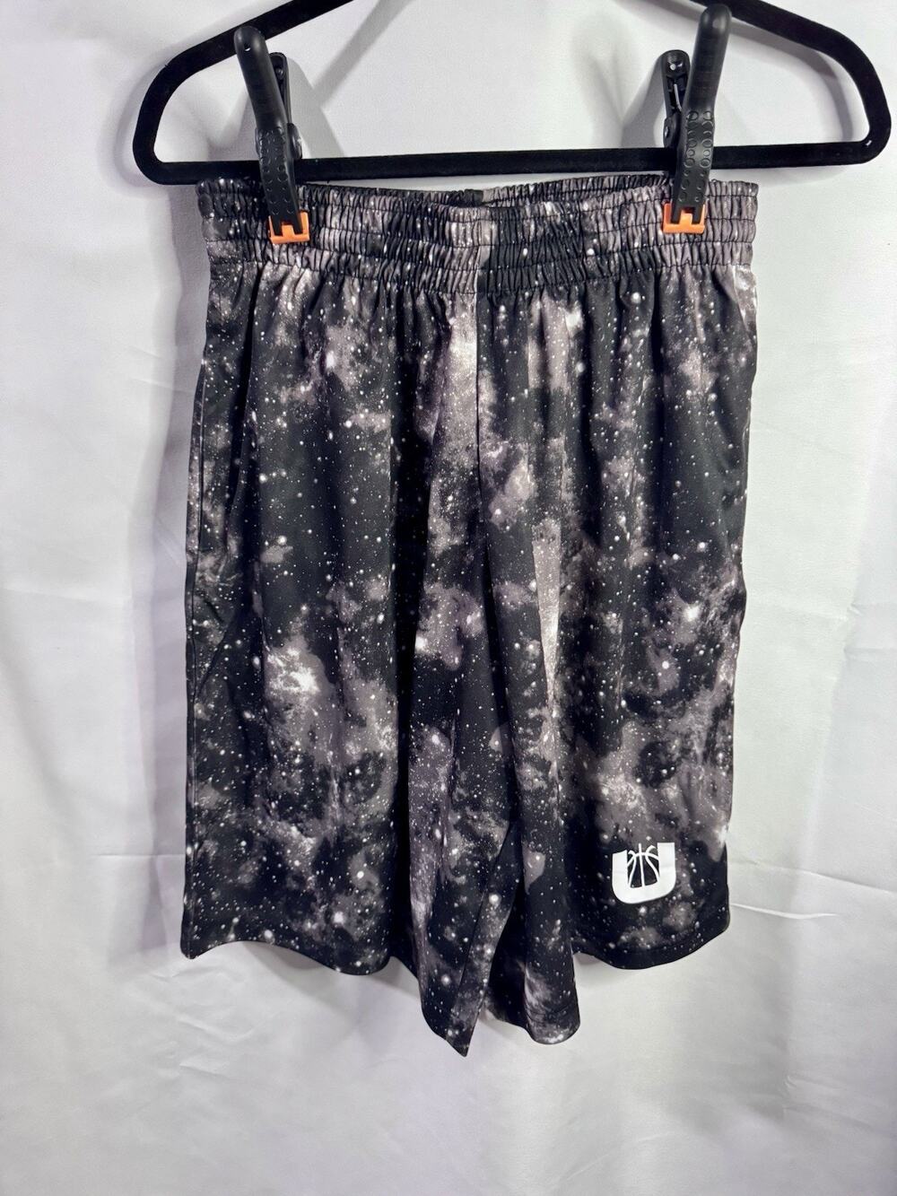 New UNK Brand Men's Medium Shorts Dark Galaxy All-Over Print Activewear Black